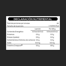 CAROFIT | Creatina Monohidratada Creapure® 100% Pura | Sin Sabor, Vegana, Sin Azúcar | 90 Porciones de 5g | Creatina Premium para Energía, Fuerza y Recuperación Muscular - 450g