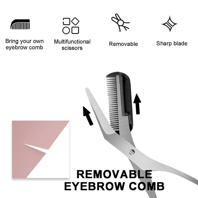 1 Piece Eyebrow Trimmer Eyebrow Scissors with Comb for Eyebrow