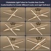 AIRYPHANT Modern LED Chandelier 18W Dimmable Nickel Semi Flush Mount