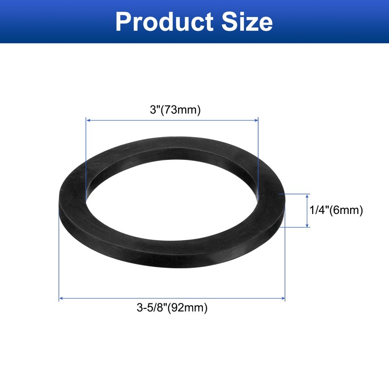 sourcing map 12 Pcs Solid Nitrile Rubber Flat Washer DN80