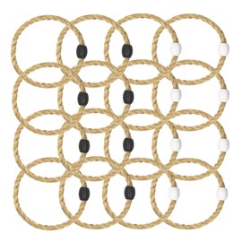 DONZWIYES 16 Pack Rope Ring Toss Game Replacement Parts for Adults and Kids, Outdoor Toss Rings for Agility Practice and Speed Game and Yard Games and Lawn Games for Party (Black and White)