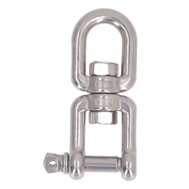 Double Jaw Shackle Professional Heavy Duty 304 Stainless Steel Rolling Shackle Device for Swing Climbing Rope 12mm/0.47in