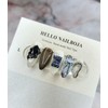 HELLO. Ribbon ink painting nail - long stiletto / HELLO.리본먹그림네일
