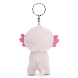 Nici Keyholder GLUBSCHIS axolot Xomo 9cm pink - Soft toy companion cuddly animal pendant with metal ring to hang on keys, cord, bag, and more