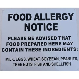 Buildingsigns.com Food Allergy Notice Sign (Aluminium, 10x12)-REF24-1