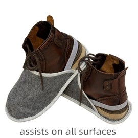 CUTSUGOK Felt Museum Slippers Overshoes Shoe Covers Overshoes for Floor Protection Against Dirt and Scratches Craftsman Slippers, gray