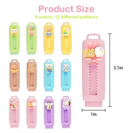 12 Pack Cute Retractable Pencil Erasers for Kids Fun Erasers Bulk Kawaii Kids Pencil Eraser for Classroom Rewards Students Gifts School Supplies.