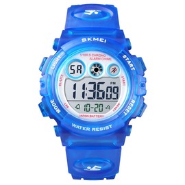 GOLDEN HOUR Watches for Kids Digital Sport Waterproof Boys Watch Outdoor 12/24 H Alarm EL Backlight Stopwatch Military Child Wristwatch Ages 3-15 (Deep Blue)