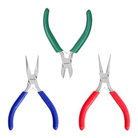 WORKPRO Jewelry Pliers Set, 3 Pack Jewelry Making Tool Kit- Needle Nose Plier/Chain Nose Plier, Round Nose Plier and Wire Cutter for Charm Bracelet, Jewelry Repair, DIY Crafts, Jewelry Making Supplies