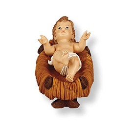 Loving Jesus Baby Jesus and Manger Set Handpainted Resin Multicolored 4.5" Christmas Figurine