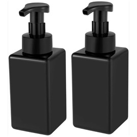 Liquid Soap Dispenser Set, Black Plastic, 443 ml, 2-Pack