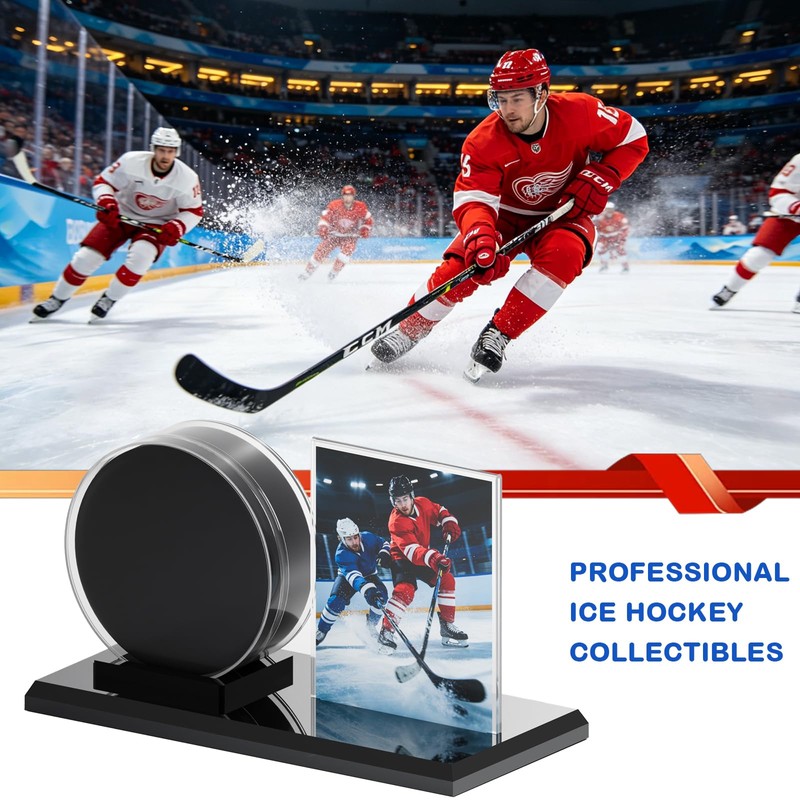 Card Archiver Hockey Puck Display Case, Acrylic Ball Ring &