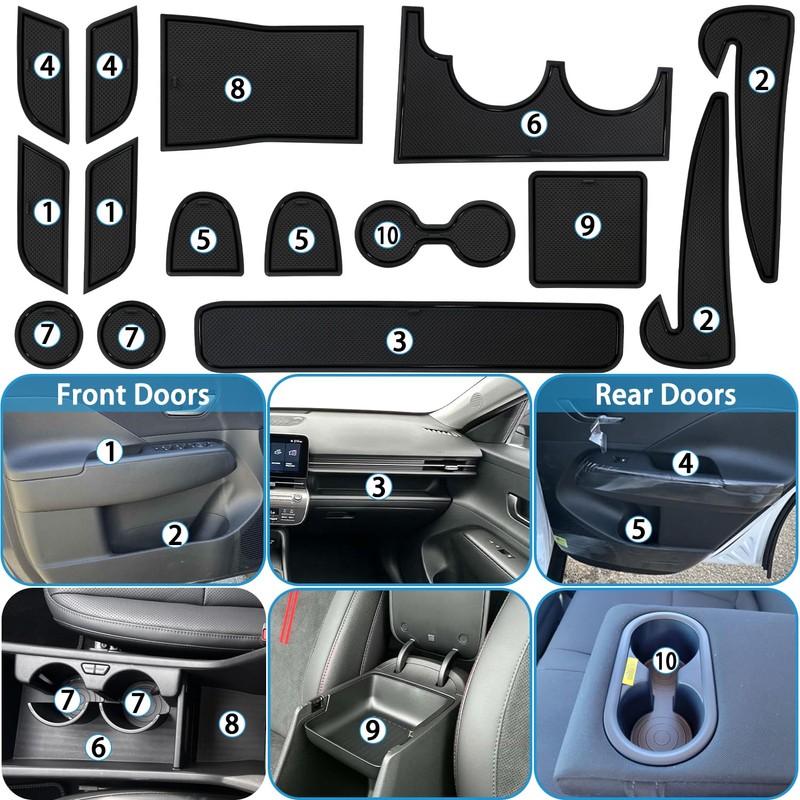 CIMOF Center Console Liner for Hyundai Kona EV Accessories (SE,