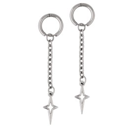 Hanary Gothic Punk Spike Star Earrings Dangle, Gothic Grunge Earrings, Christmas New Year Jewelry Gift For Women