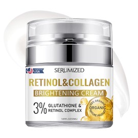 Serumized Retinol Cream for Face, Moisturizer for Anti Aging & Wrinkled Skin, Day and Night for Women & Men, Retinol Collagen Facial Care Face and Neck 1.69 Fl Oz (50ml)