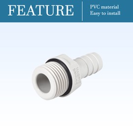 QUARKZMAN 12mm Barb to G1/2 Male Thread Pipe x 6pcs PVC Straight Barb Hose Pipe Fitting for Air Water Fuel Pneumatic Hose White