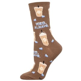 Socksmith Women's Iced Always Crew Socks, Brown