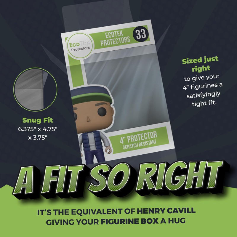 EcoTEK Protectors, 100-Pack Protective Cases Fits 4" Display Figures –