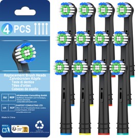 12 Pack Toothbrush Heads Compatible with Oral B Braun, Brush Heads Compatible with Oral B Vitality Pro/Smart/Genius/Pro 1 Series Electric Toothbrushes (Black)