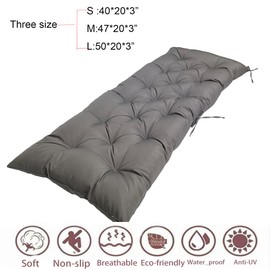 Eoieov Waterproof Bench Cushions for Outdoor Furniture, 40 x 20inches Burgundy Patio Swing Cushions Burgundy with Ties,Non-Slip Cushion for Outdoor Furniture