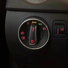 자동차 헤드라이트 스위치 장식 프레임 트림 링 스티커, 폭스바겐 VW 골프 제트 MK5 MK6 파사트 B6 B7 CC Car Headlight Switch Decoration Frame Trim Ring Sticker, Volkswagen VW Golf JETTA MK5 MK6 Passat B6 B7 CC [01 Blue]
