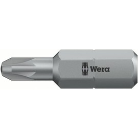 WERA 135003 Screwdriver Bit for Posidrive Screws, Insertion 0.25 inches (6.35 mm), Blade Size PZ2, Total Length: 1.0 inches (25 mm)