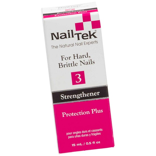 Nail Tek Protection Plus 3, Nail Strengthener for Hard and Brittle Nails, 0.5 oz, 1-Pack