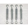 Hook to Eye Turnbuckle Galvanised Open Body Straining Screws x4