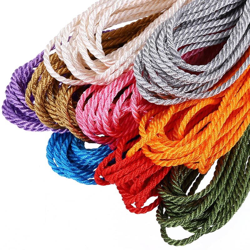 MECCANIXITY Twisted Cord Trim, 5 Yard 2mm 3-Ply Twine Braided