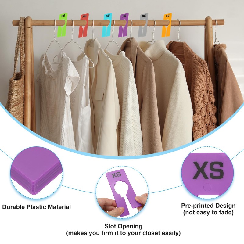 PATIKIL Clothes Dividers for Hanging Clothes, 40 Pack 8 Sizes