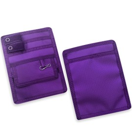 ASA TECHMED Nurse Pocket Organizer, Nylon 5 Pocket Nurse Scrub Organizer, 6 Inch x 5 inch, Purple