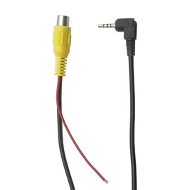 jasavdio RCA to 2.5mm AV-in Cable with Trigge 2.5mm Angle Reversing Camera Male Plug to RCA AV-in Adapter Cable