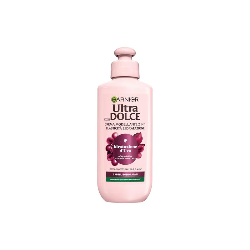 Garnier Ultra Dolce, Idratazione d'Uva, Crema Modellante 2 in 1
