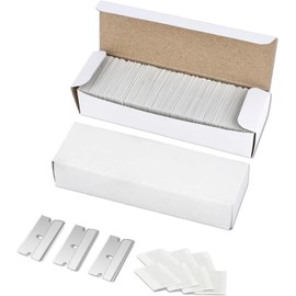 OKEMISS 100 pcs No Scratch for Tiles&Glass UK Hard Water Approved Cleaning Tool Sticker Remover Decals Scraper Oven Glass Door Carbon Scraper with Clam Shell Storage