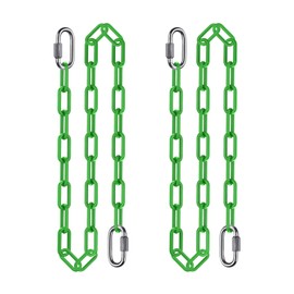 2Pcs 60" Swing Chain with Carabiners 1000 LBs Capacity Hanging Chains with Hooks Heavy Duty Porch Swing Chains Green Coated Chain for Hammock Chairs, Tree Swing, Hanging Chair, Punching Bags