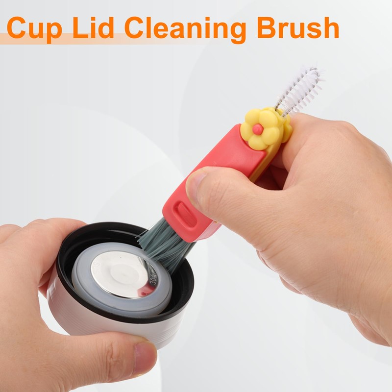 uxcell 3pcs Cup Lid Cleaning Brush, Water Bottle Cleaner Brush