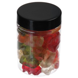 100 ml PET Jars Transparent with Plastic Lid Black Pack of 10