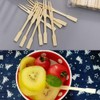 100Pcs Disposable Wooden Forks Natural Two Claw Disposable Fruit Forks