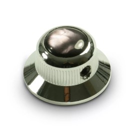 Q-Parts Knobs With Black Acrylic Pearl Inlay Chrome UFO QPBKP-UC