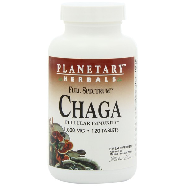 Planetary Herbals Chaga Full Spectrum, Enhance Cellular Immunity, 120 Count (Pack of 1)