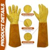 Long Thorn Proof Gardening Gloves for Women - 42mm Leather