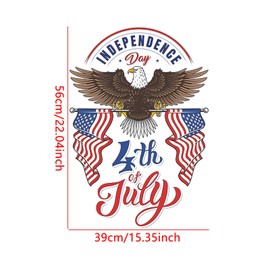 Rchovsam 4th of July Wall Stickers Whole Independence Day Wall Decals Patriotic Eagle Star Red White Blue American Flag Removable Window Door Clings for Home Office Decor Party Supplies