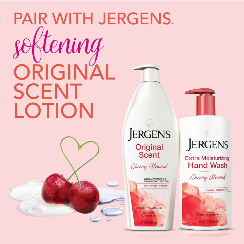 Jergens Extra Moisturizing Hand Soap, Liquid Soap Refill Cherry Almond