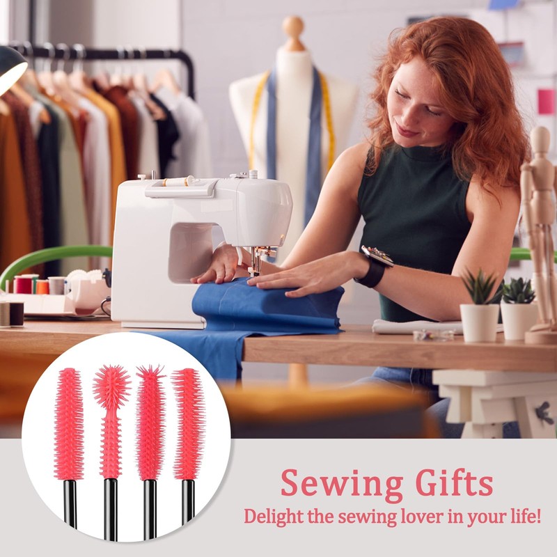 MimanKu Sewing Machine Cleaning Brushes, Reusable Silicone Dense Bristles Clean