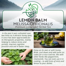 Lemon Balm Melissa Officinalis Loose Leaf Herbal Tea – Stress & Anxiety & Sleep & Metabolism (300g)