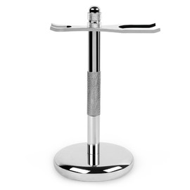 QSHAVE Deluxe Chrome Safety Razor and Brush Stand Holder Fit All Your Shaving Accessories