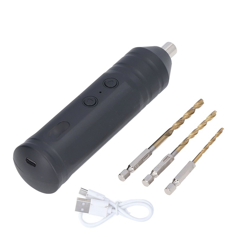 Electric Screwdriver Cordless with 3pcs Twist Drill Bit Tool Set