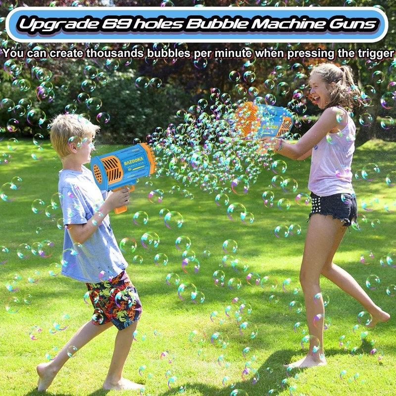 Bubble Machine Gun Kids Toys, Bubble Gun with Colorful Lights