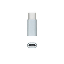 Nanocable 10.02.0011 USB-C to Micro USB Adapter, USB-C/M-Micro B/H, Aluminium, Grey
