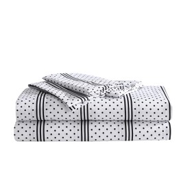 Betsey Johnson - Full Sheets, Soft & Lightweight Bedding, Fade & Wrinkle Resistant (Dots & Stripes, Full)